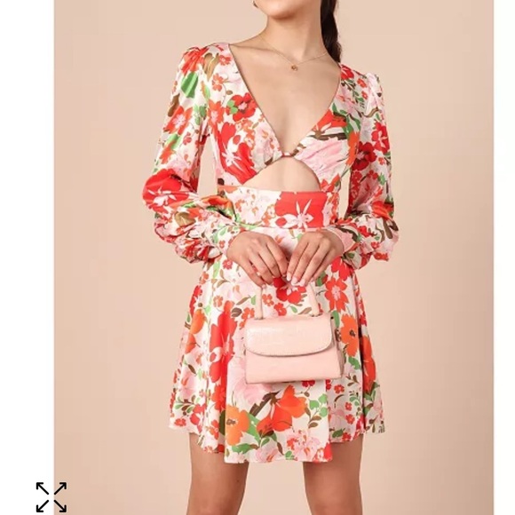 Petal + Pup Tanaya Puff Sleeve Skater Skirt Mini Dress - Picture 1 of 8
